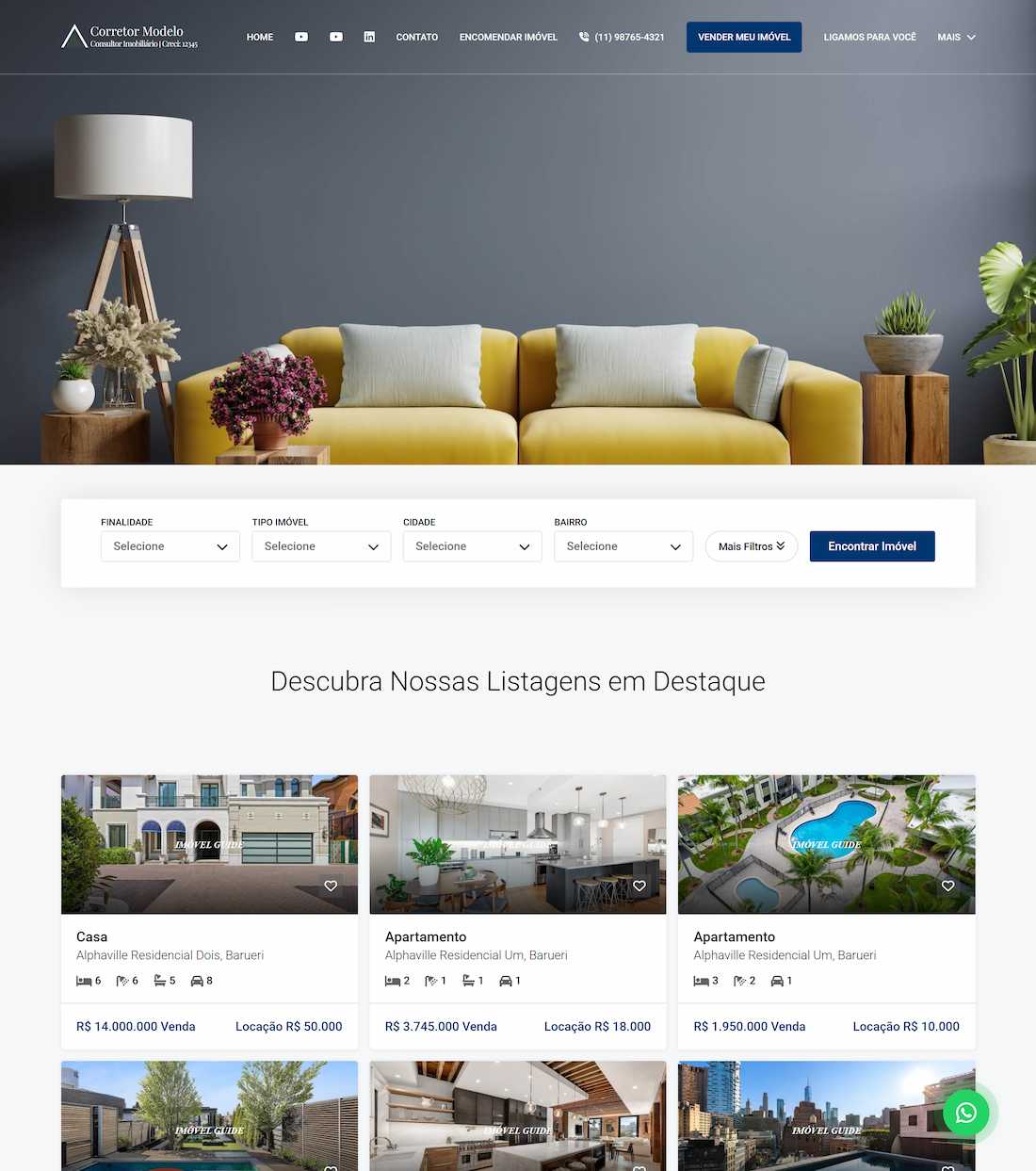 Exemplo de site imobiliário